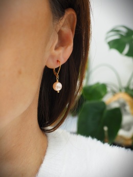 Kolczyki Perły Sea Shell Nugat